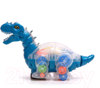 Интерактивная игрушка Sima-Land Динозавр Шестеренки 7817354 / QF05-2 (синий)