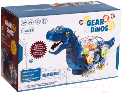 Интерактивная игрушка Sima-Land Динозавр Шестеренки 7817354 / QF05-2 (синий)