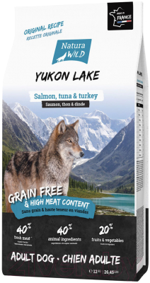 Сухой корм для собак Natura Wild Dog Yukon Lake с лососем, тунцом и индейкой / 795011 (12кг)