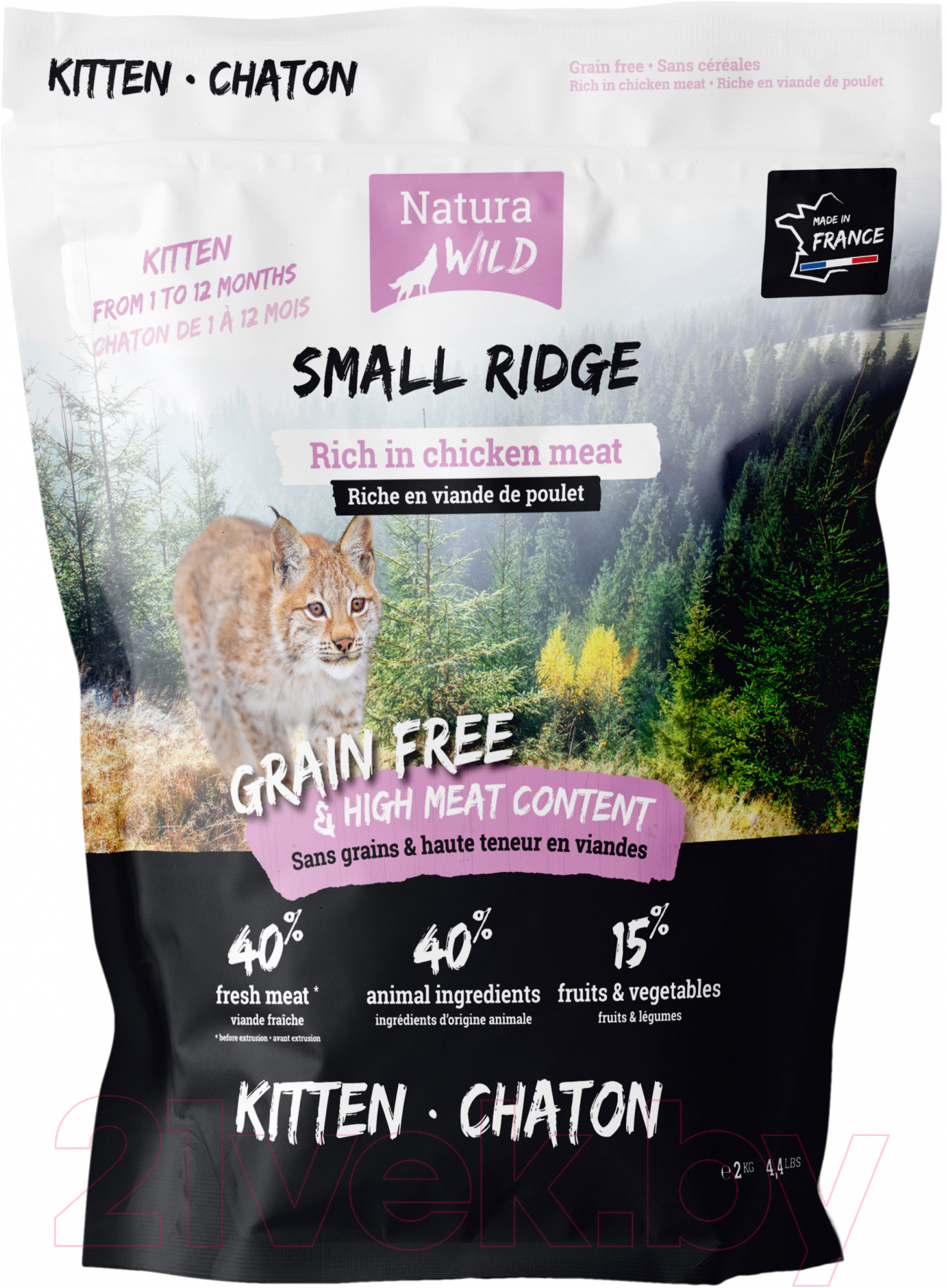 Сухой корм для кошек Natura Wild Cat Small Ridge Kitten с курицей / 585123