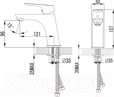 Смеситель Azario Avilla AZ-WKG168044C