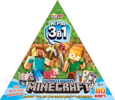 Настольная игра Умные игры По мотивам Minecraft 3 в 1 / 4650250563587