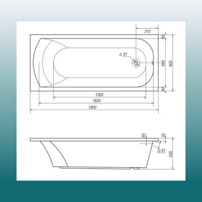 Купить Ванна акриловая Ventospa Diona 180x80  