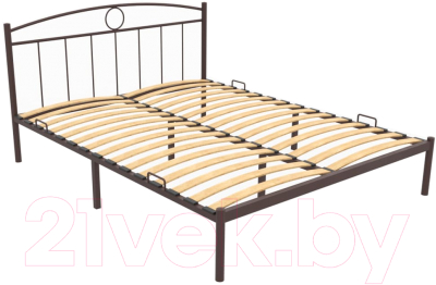 Двуспальная кровать Князев Мебель Люмия ЛЯ.160.200.К/1 (коричневый муар)
