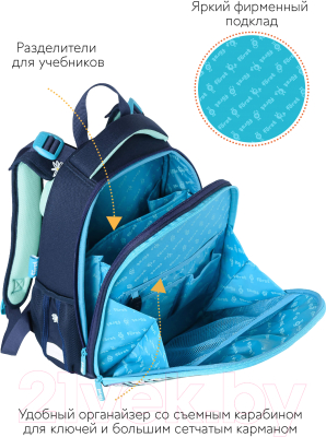 Школьный рюкзак Forst F-Top. Blue hedgehock / FT-RY-010503