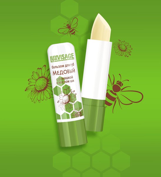 Бальзам для губ LUXVISAGE Медовый с Ромашкой и маслом Ши (3.9г)
