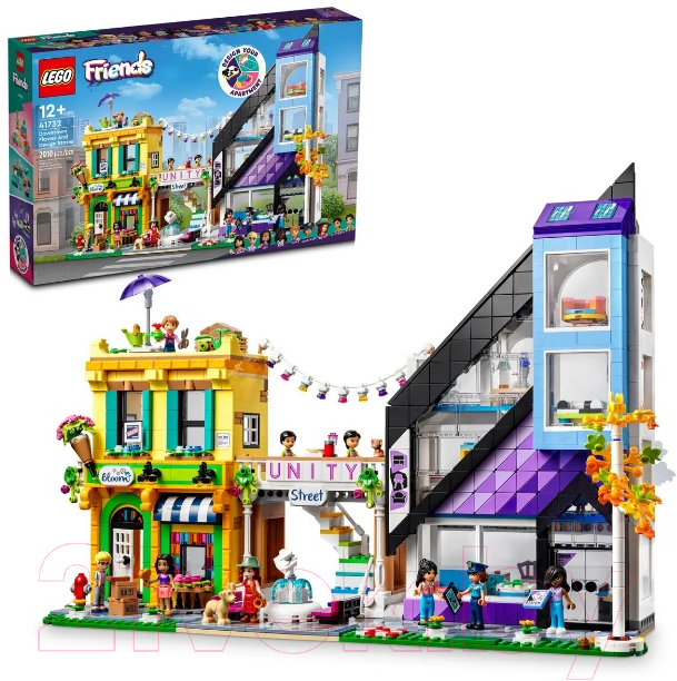 Конструктор Lego Friends Магазины цветов и дизайна в центре / 41732