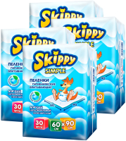 Набор пеленок одноразовых детских Skippy Simple Waterproof 60x90 (120шт) - 
