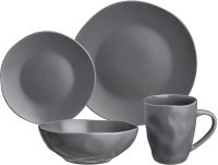 Набор столовой посуды Bronco Shadow / 577-189 (16пр, серый) - 