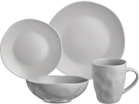 Набор столовой посуды Bronco Shadow / 577-184 (16пр, светло-серый) - 