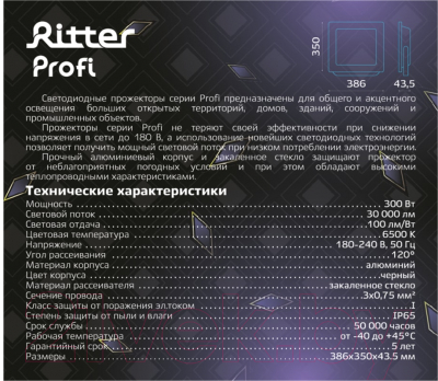 Прожектор REV Ritter Profi / 53413 0 (черный)