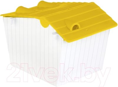 Домик для клетки Voltrega 0315945/yellow (белый/желтый)