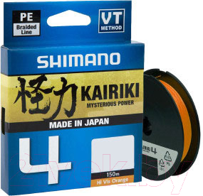 Леска плетеная Shimano Kairiki 4 0.16мм / LDM54TE1516015H (150м, оранжевый)