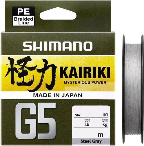 Леска плетеная Shimano Kairiki G5 0.23мм / LDM51UE230150S (150м, серый)