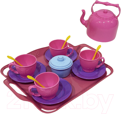 Набор игрушечной посуды Guclu Чайный на подносе / 2573