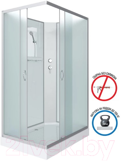 Душевая кабина Niagara NG-43285-14QBK 120x80x200 (матовое стекло) — фото 5