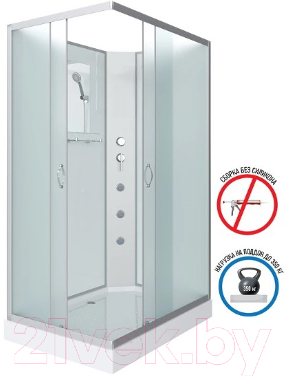 Душевая кабина Niagara NG-43285-14QBKG 120x80x200 (матовое стекло) — фото 5