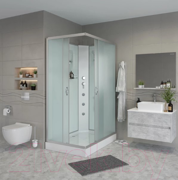 Душевая кабина Niagara NG-43285-14QBKG 120x80x200 (матовое стекло) — фото 6