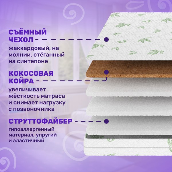 Купить Матрас Капризун Струтто с кокосом 180x80 / 413034 в Минске