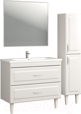 Шкаф-пенал для ванной Мебель-КМК Фернанд 0940.13 (белый/белый глянец)