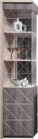 Шкаф-пенал с витриной Мебель-КМК Монако 0673.7 правая (сосна натуральная/дуб шале графит) - 