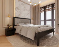 Полуторная кровать BAMA Георг (140x200, серый/черный) - 