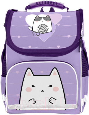 Школьный рюкзак Schoolformat Basic Meow Power / РЮКЖК-МПР (сиреневый)