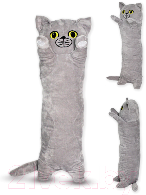 Подушка-игрушка SunRain Кот валик 60см (светло-серый)