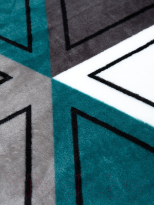 Плед TexRepublic Absolute Flannel Треугольники Фланель 1.5 / 26221 (морская волна/серый/белый)
