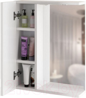 Шкаф с зеркалом для ванной Mixline Квадро 55 L 551700 (с подсветкой)