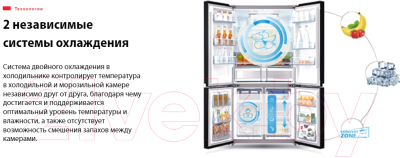 Холодильник с морозильником Toshiba GR-RF610WE-PGS(22)