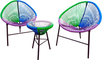 Комплект садовой мебели Garden Story Акапулько / AC-MT003 (черный/синий/фиолетовый/зеленый) - 