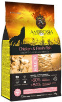 Сухой корм для собак Ambrosia Grain Free для щенков всех пород с курицей и рыбой / U/ACF6 (6кг) - 