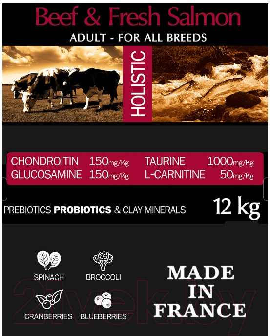 Сухой корм для собак Ambrosia Grain Free для всех пород с говядиной и лососем / U/ABS12 (12кг) — фото 5