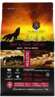 Сухой корм для собак Ambrosia Grain Free для всех пород говядина, лосось / U/ABS2 (2кг) - 