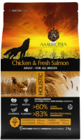 Сухой корм для собак Ambrosia Grain Free для всех пород с курицей и лососем / U/ACS2 (2кг) - 
