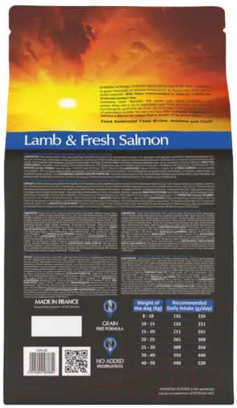 Сухой корм для собак Ambrosia Grain Free для всех пород с ягненком и лососем / U/ALS12 (12кг) — фото 2