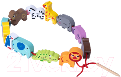 Изображение товара Развивающая игра Bondibon Бусины для нанизывания. Дикие животные / ВВ5384