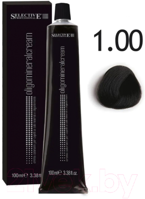 Крем-краска для волос Selective Professional Oligomineral Cream 1.00 / 86001 (100мл, черный)
