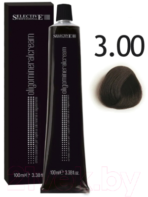 Крем-краска для волос Selective Professional Oligomineral Cream 3.00 / 86003 (100мл, темно-каштановый)