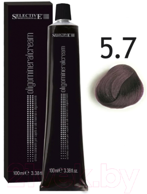 Крем-краска для волос Selective Professional Oligomineral Cream 5.7 / 86057 (100мл, светло-каштановый фиолетовый)