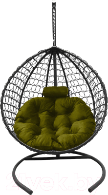 Кресло подвесное Craftmebelby Кокон Капля Премиум (зеленый/графит)