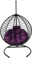 Кресло подвесное Craftmebelby Кокон Капля Премиум (фиолетовый/графит) - 