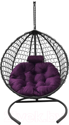 Кресло подвесное Craftmebelby Кокон Капля Премиум (фиолетовый/графит)
