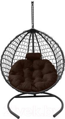 Кресло подвесное Craftmebelby Кокон Капля Премиум (коричневый/графит)