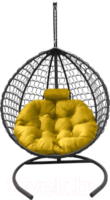 Кресло подвесное Craftmebelby Кокон Капля Премиум (желтый/графит)