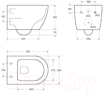 Унитаз подвесной BelBagno Tre BB8001CHR