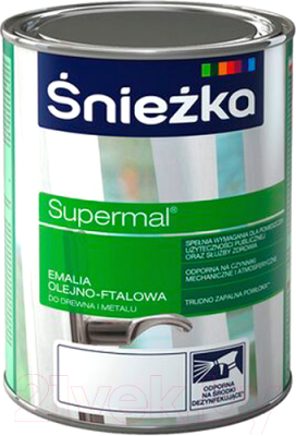 Эмаль Sniezka Supermal Emalia Olejno-Ftalowa (800мл, белый матовый)