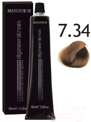 Крем-краска для волос Selective Professional Oligomineral Cream 7.34 / 86734 (100мл, блондин табачный)