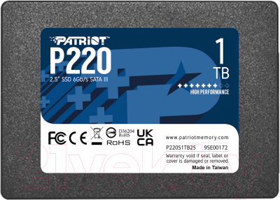 SSD диск Patriot P220 1TB (P220S1TB25)